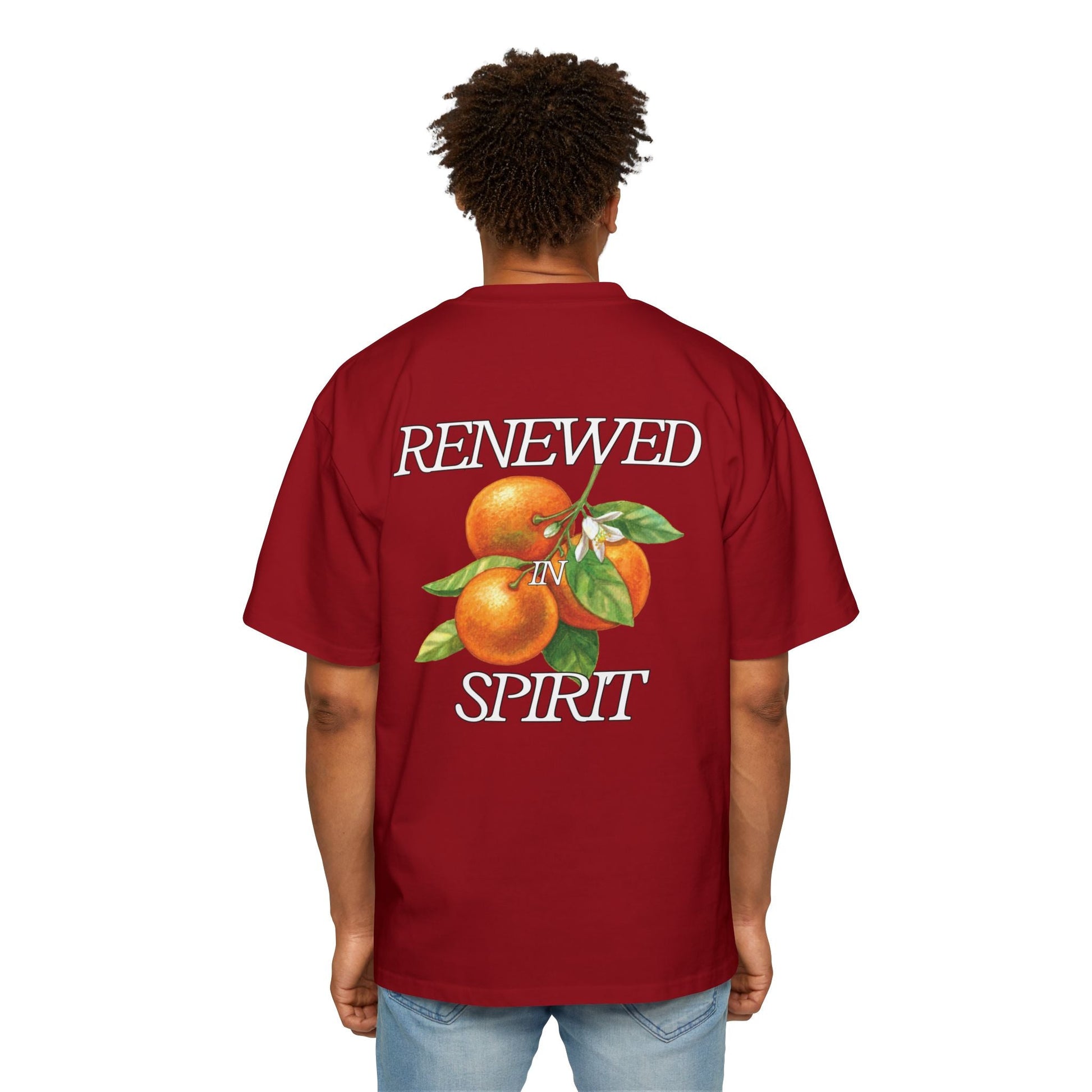 JESUS LEADS US TO NEW LIFE Men's Heavy Oversized Cotton T-Shirt - Faith, Can Apparel