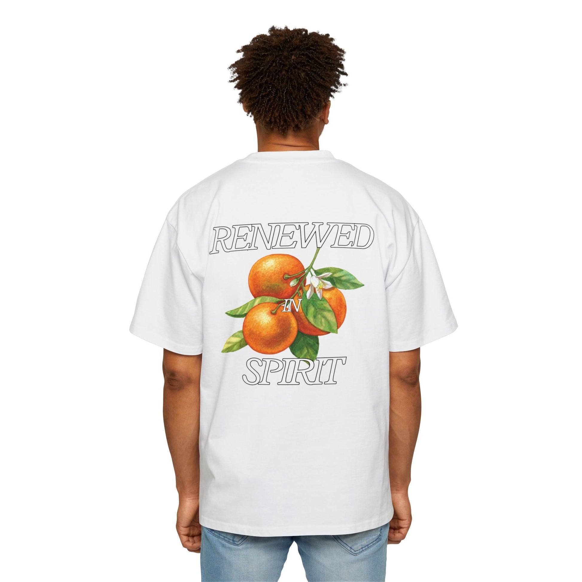 JESUS LEADS US TO NEW LIFE Men's Heavy Oversized Cotton T-Shirt - Faith, Can Apparel