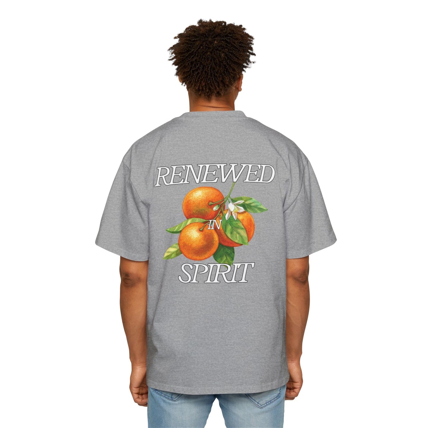 JESUS LEADS US TO NEW LIFE Men's Heavy Oversized Cotton T-Shirt - Faith, Can Apparel