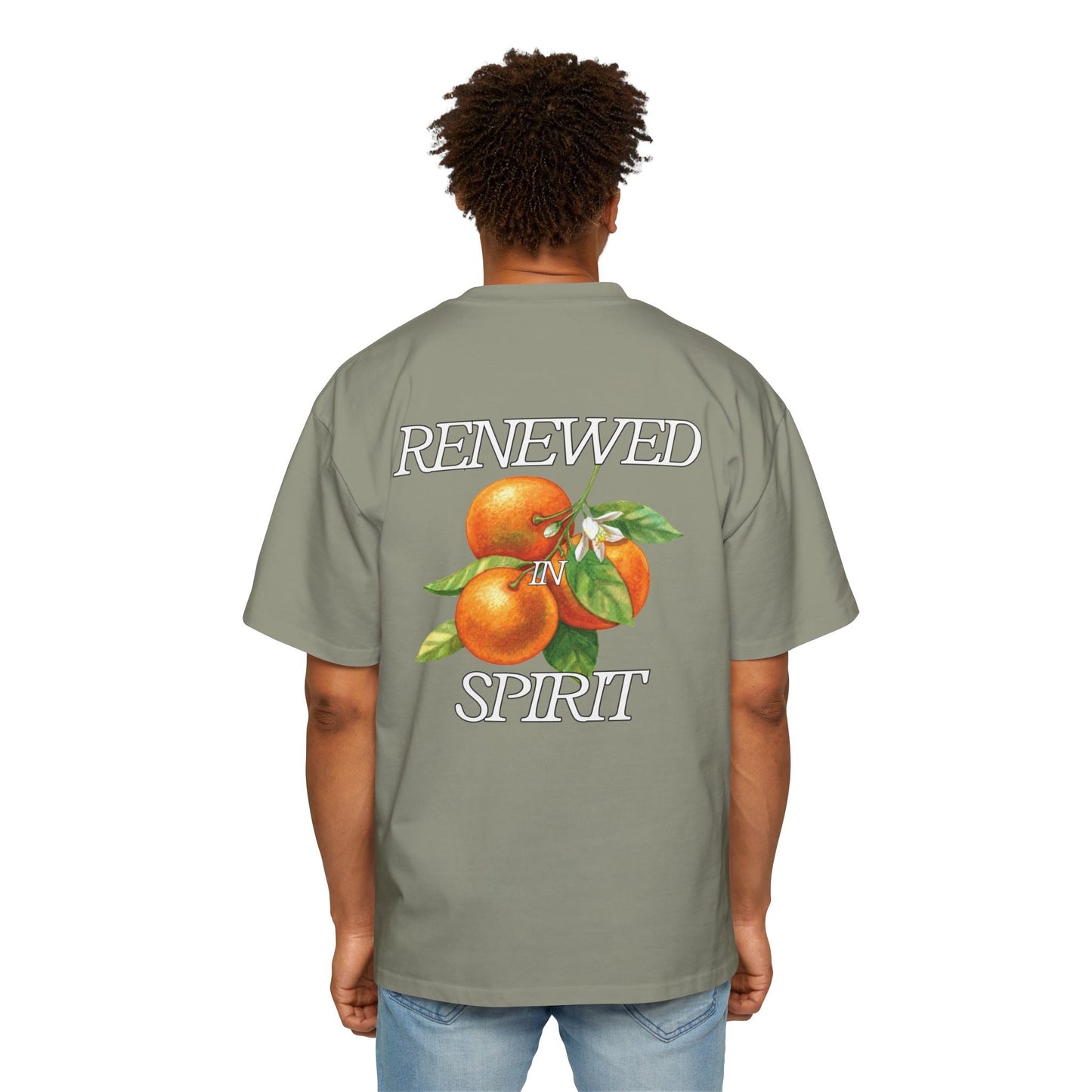 JESUS LEADS US TO NEW LIFE Men's Heavy Oversized Cotton T-Shirt - Faith, Can Apparel