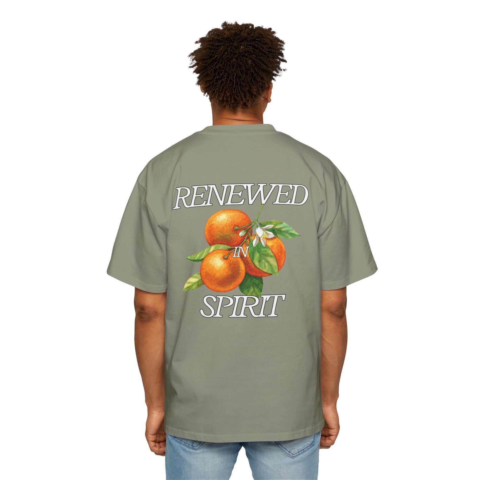 JESUS LEADS US TO NEW LIFE Men's Heavy Oversized Cotton T-Shirt - Faith, Can Apparel