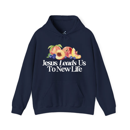 JESUS LEADS US TO NEW LIFE Unisex Heavy Blend Hoodie - Faith, Can Apparel