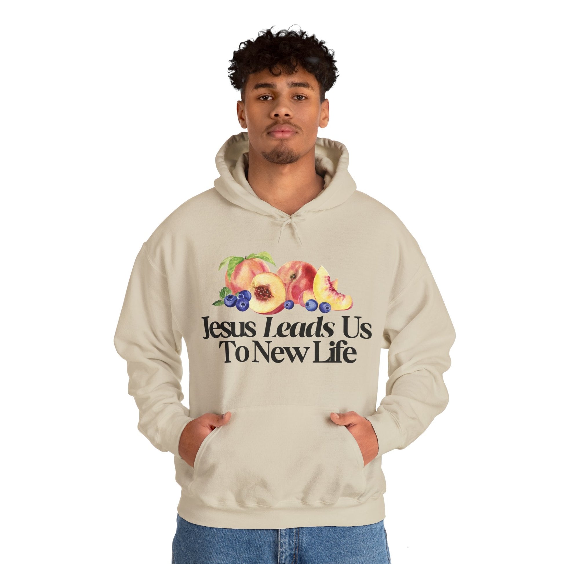 JESUS LEADS US TO NEW LIFE Unisex Heavy Blend Hoodie - Faith, Can Apparel