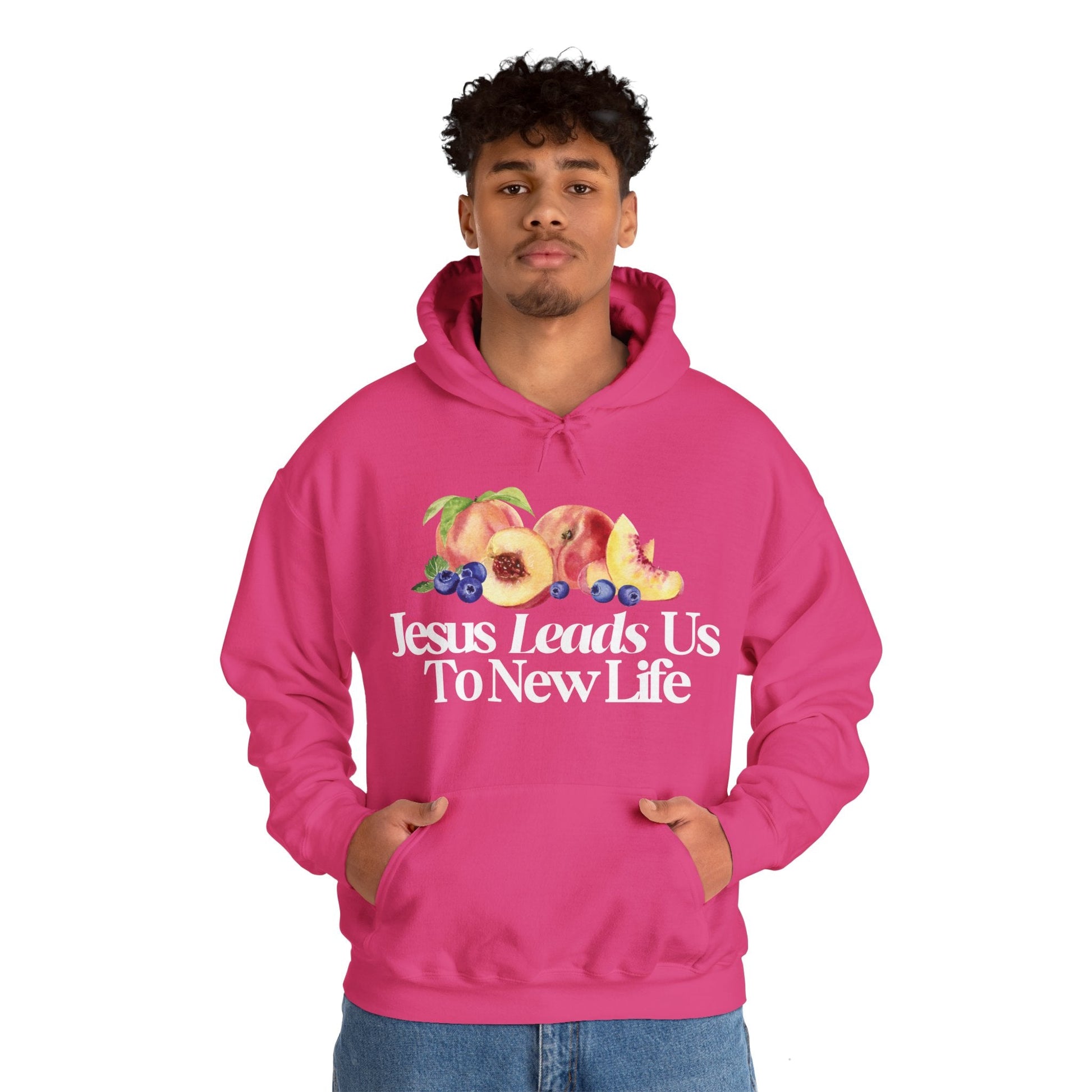 JESUS LEADS US TO NEW LIFE Unisex Heavy Blend Hoodie - Faith, Can Apparel