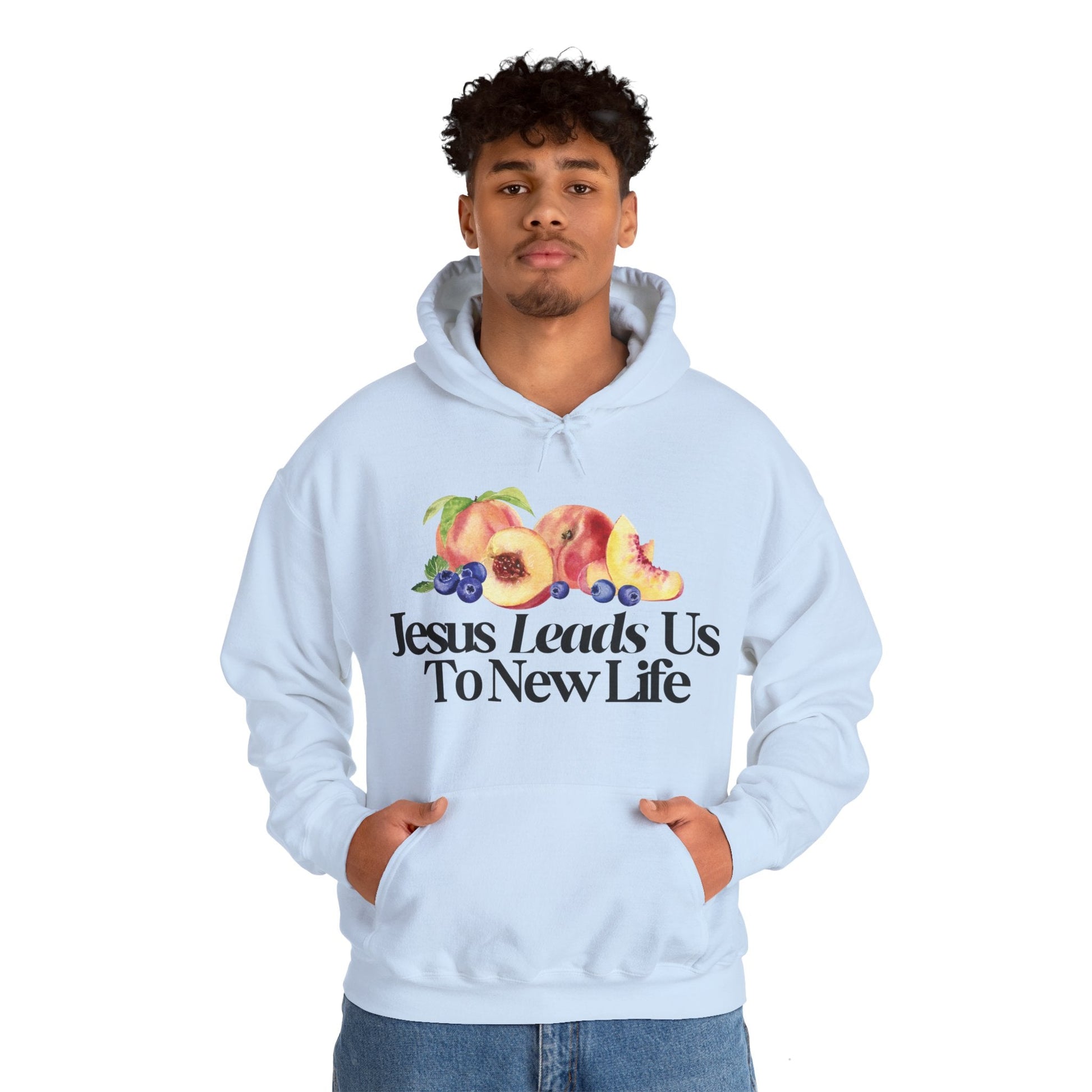 JESUS LEADS US TO NEW LIFE Unisex Heavy Blend Hoodie - Faith, Can Apparel