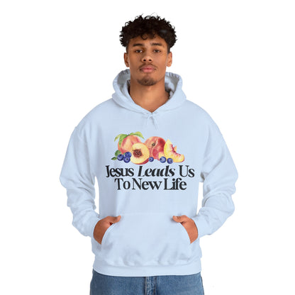 JESUS LEADS US TO NEW LIFE Unisex Heavy Blend Hoodie - Faith, Can Apparel
