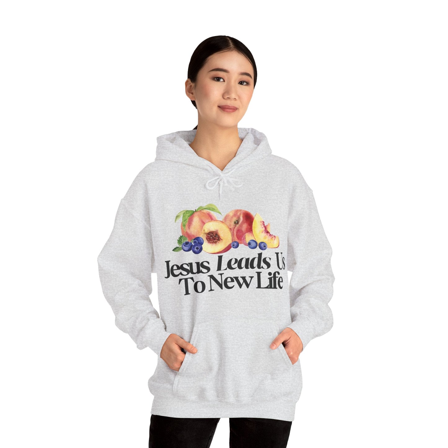 JESUS LEADS US TO NEW LIFE Unisex Heavy Blend Hoodie - Faith, Can Apparel