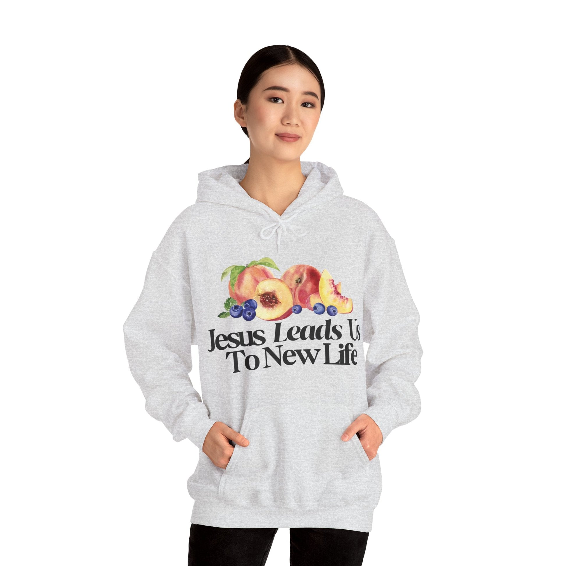 JESUS LEADS US TO NEW LIFE Unisex Heavy Blend Hoodie - Faith, Can Apparel