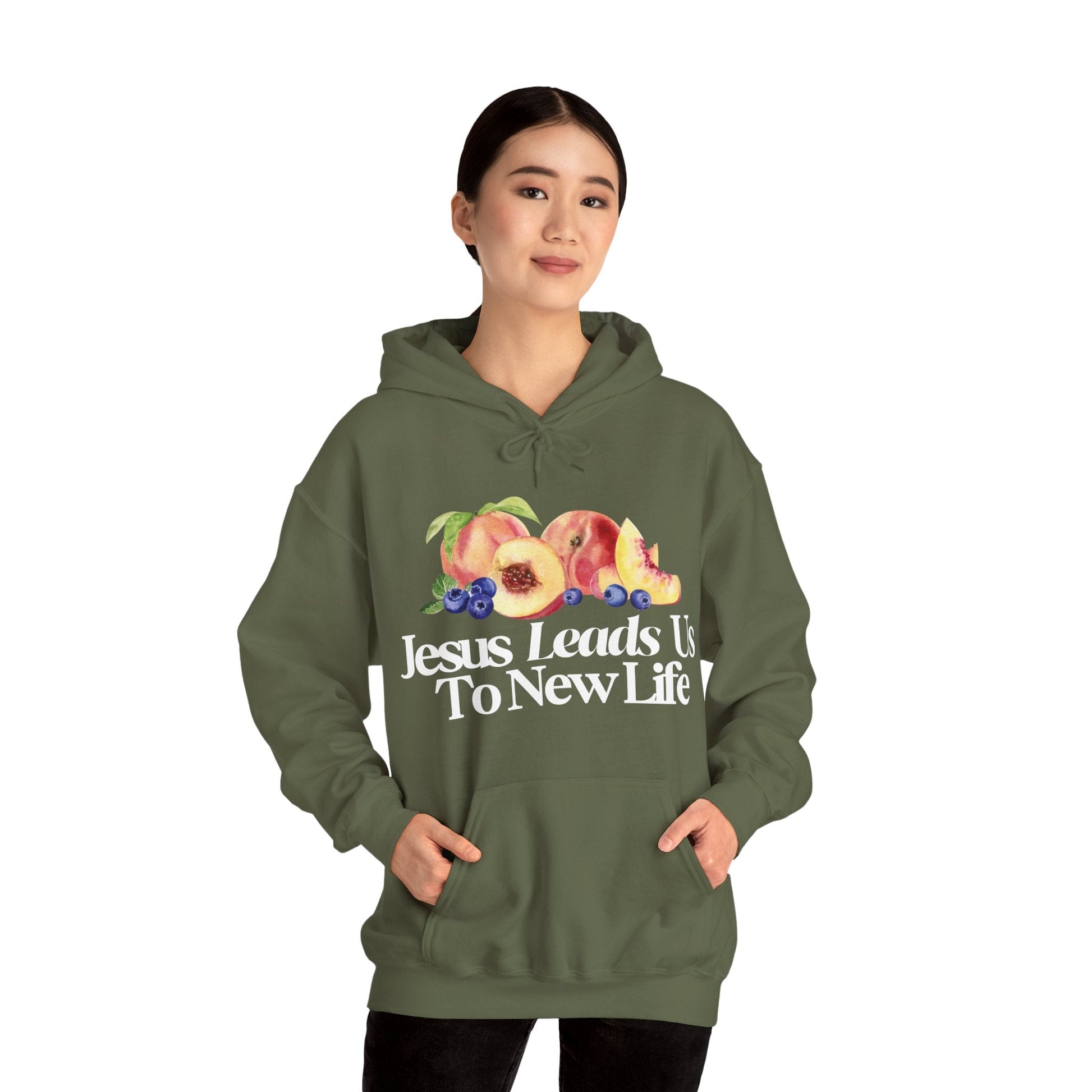 JESUS LEADS US TO NEW LIFE Unisex Heavy Blend Hoodie - Faith, Can Apparel