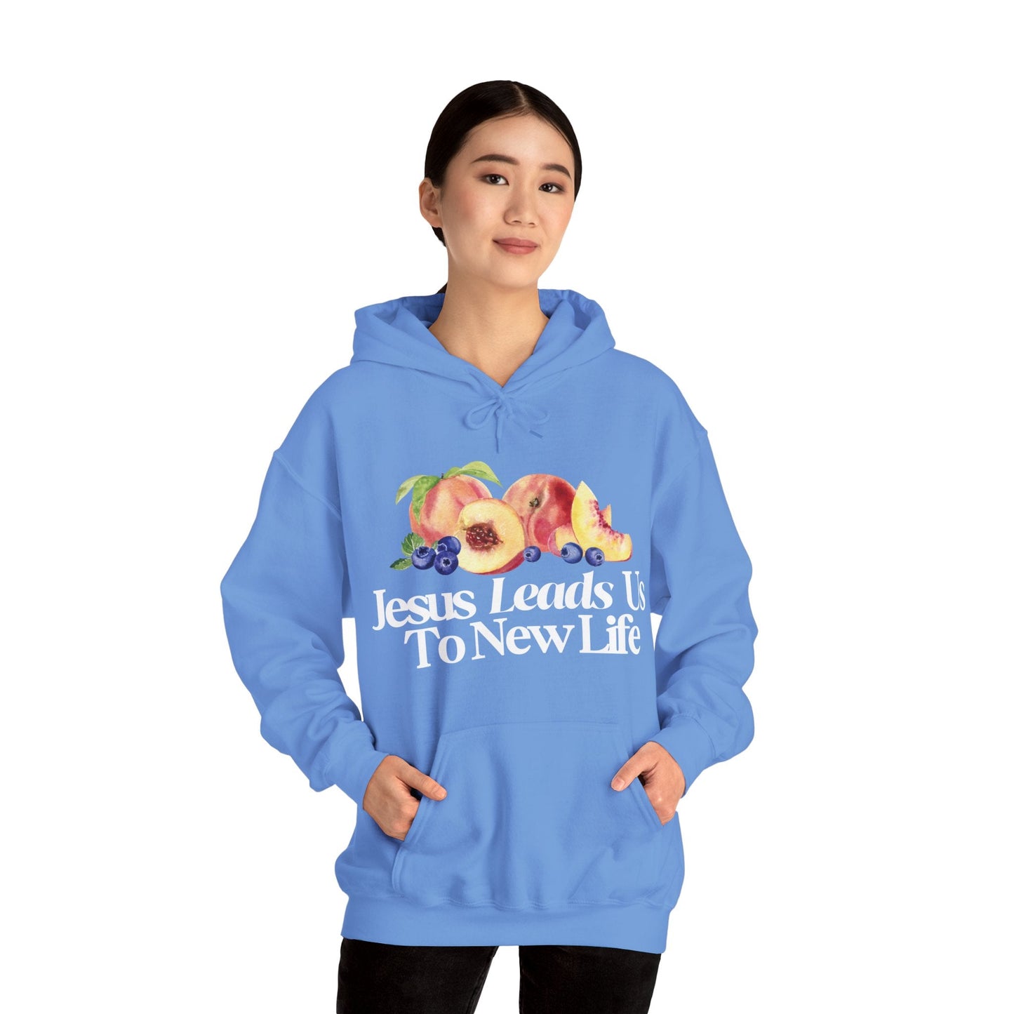 JESUS LEADS US TO NEW LIFE Unisex Heavy Blend Hoodie - Faith, Can Apparel