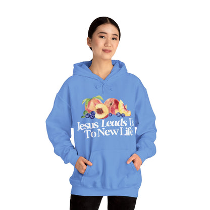 JESUS LEADS US TO NEW LIFE Unisex Heavy Blend Hoodie - Faith, Can Apparel
