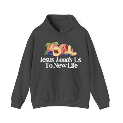 JESUS LEADS US TO NEW LIFE Unisex Heavy Blend Hoodie - Faith, Can Apparel