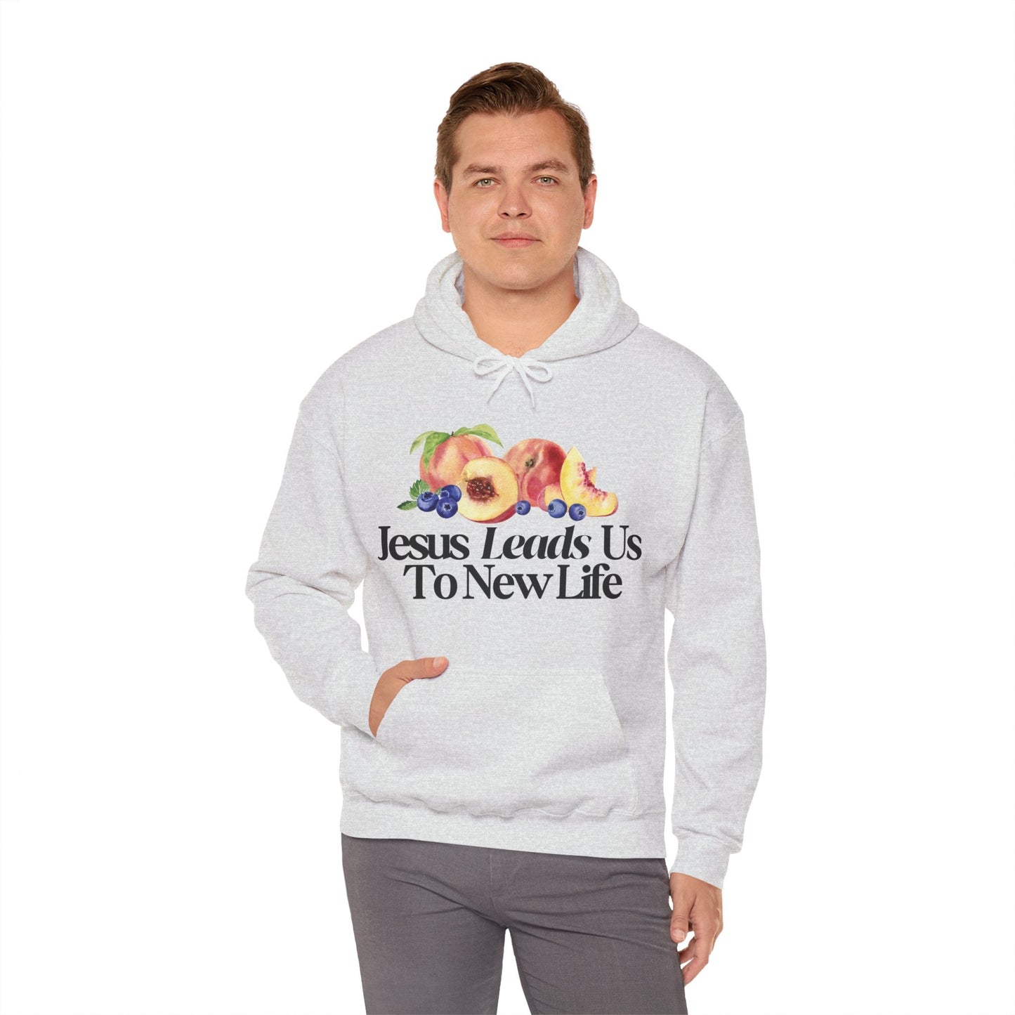 JESUS LEADS US TO NEW LIFE Unisex Heavy Blend Hoodie - Faith, Can Apparel