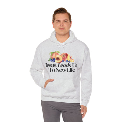 JESUS LEADS US TO NEW LIFE Unisex Heavy Blend Hoodie - Faith, Can Apparel
