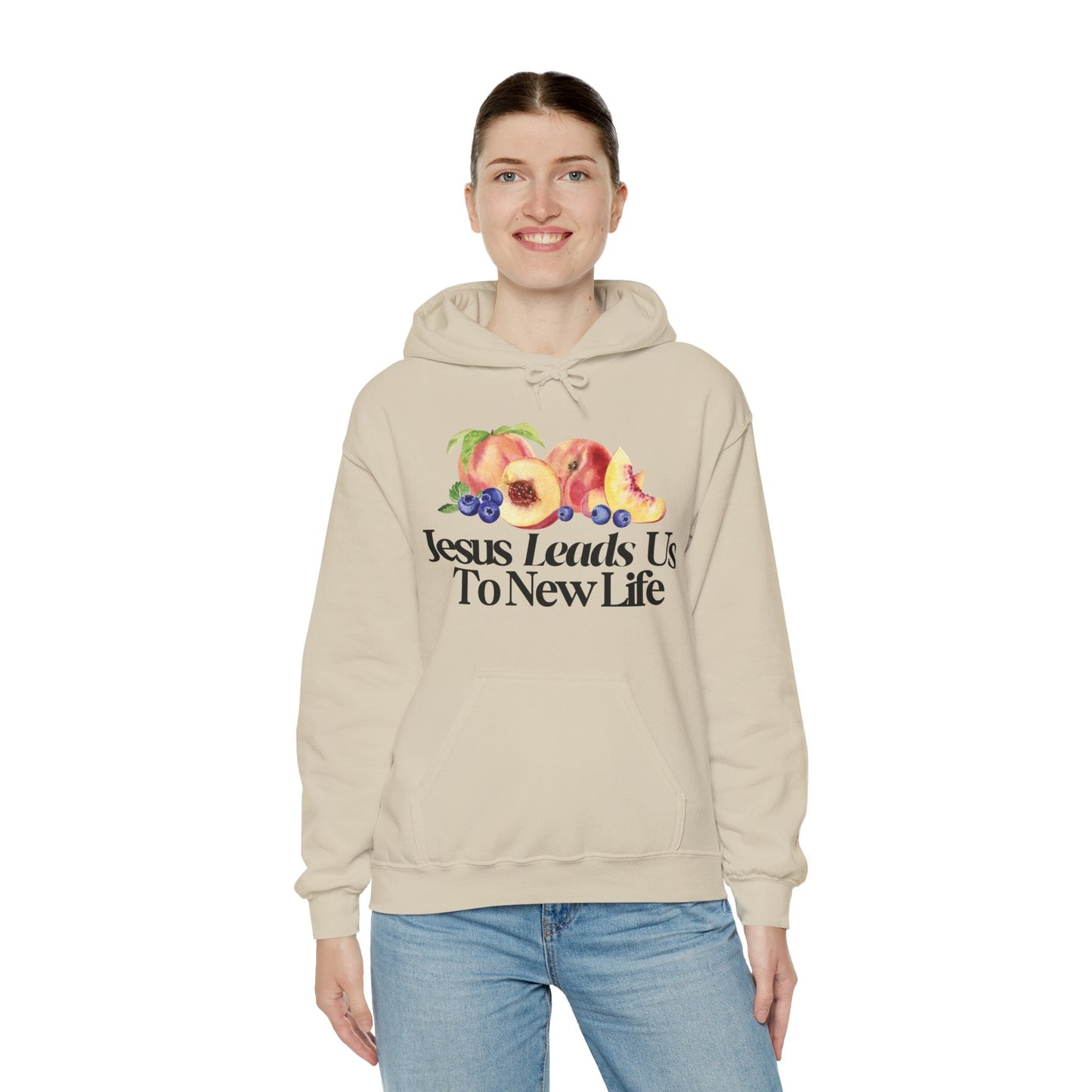 JESUS LEADS US TO NEW LIFE Unisex Heavy Blend Hoodie - Faith, Can Apparel