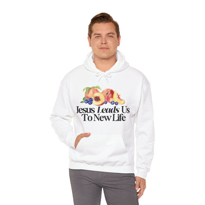 JESUS LEADS US TO NEW LIFE Unisex Heavy Blend Hoodie - Faith, Can Apparel