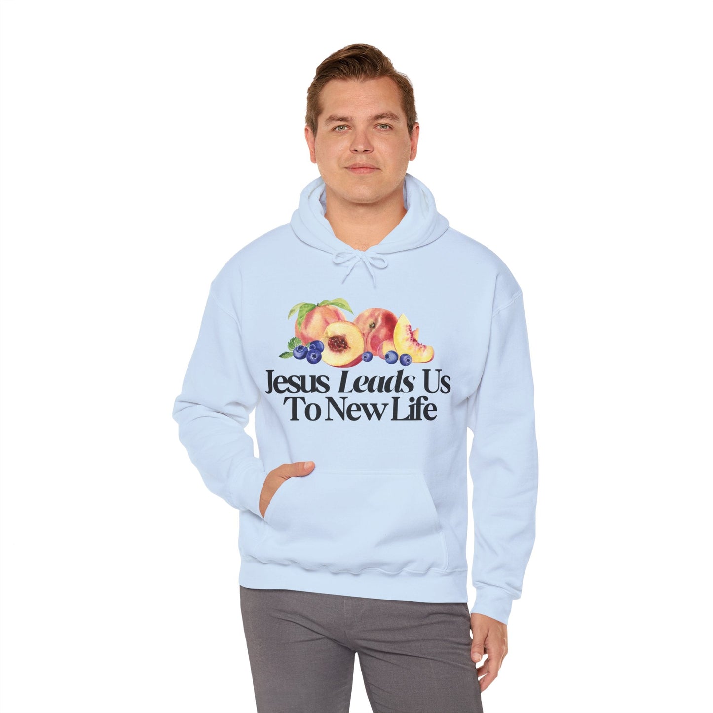 JESUS LEADS US TO NEW LIFE Unisex Heavy Blend Hoodie - Faith, Can Apparel