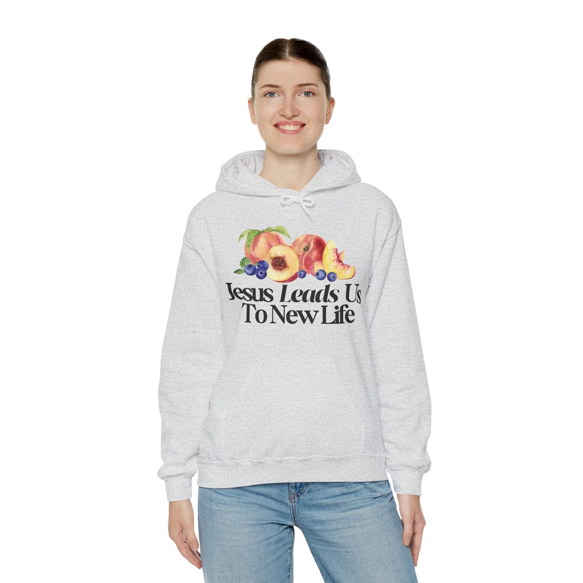 JESUS LEADS US TO NEW LIFE Unisex Heavy Blend Hoodie - Faith, Can Apparel