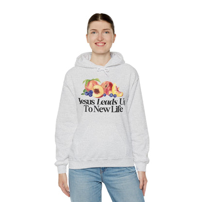 JESUS LEADS US TO NEW LIFE Unisex Heavy Blend Hoodie - Faith, Can Apparel