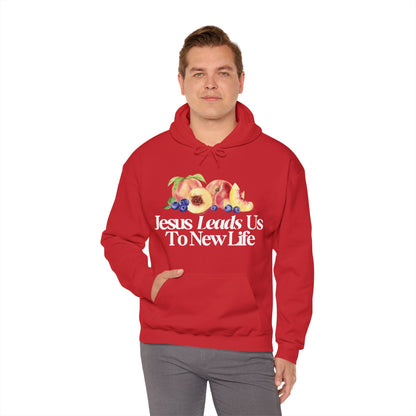 JESUS LEADS US TO NEW LIFE Unisex Heavy Blend Hoodie - Faith, Can Apparel