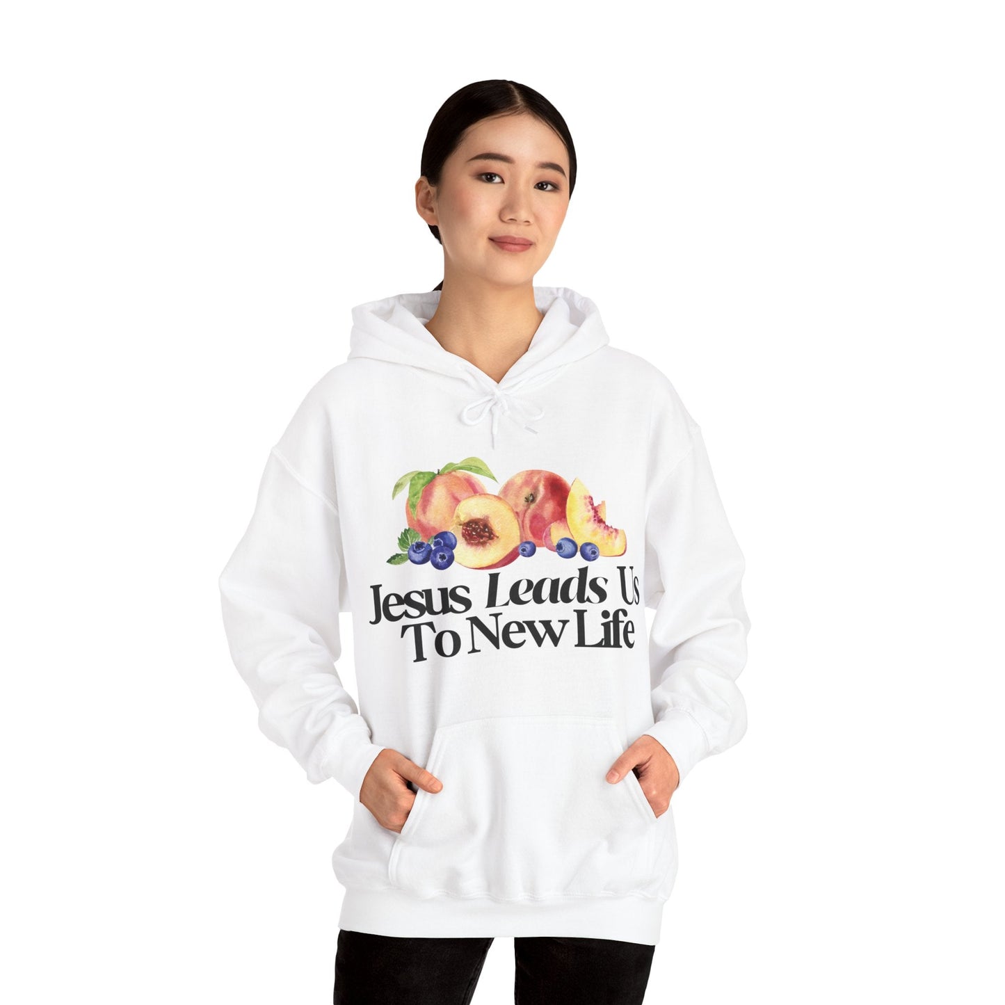 JESUS LEADS US TO NEW LIFE Unisex Heavy Blend Hoodie - Faith, Can Apparel
