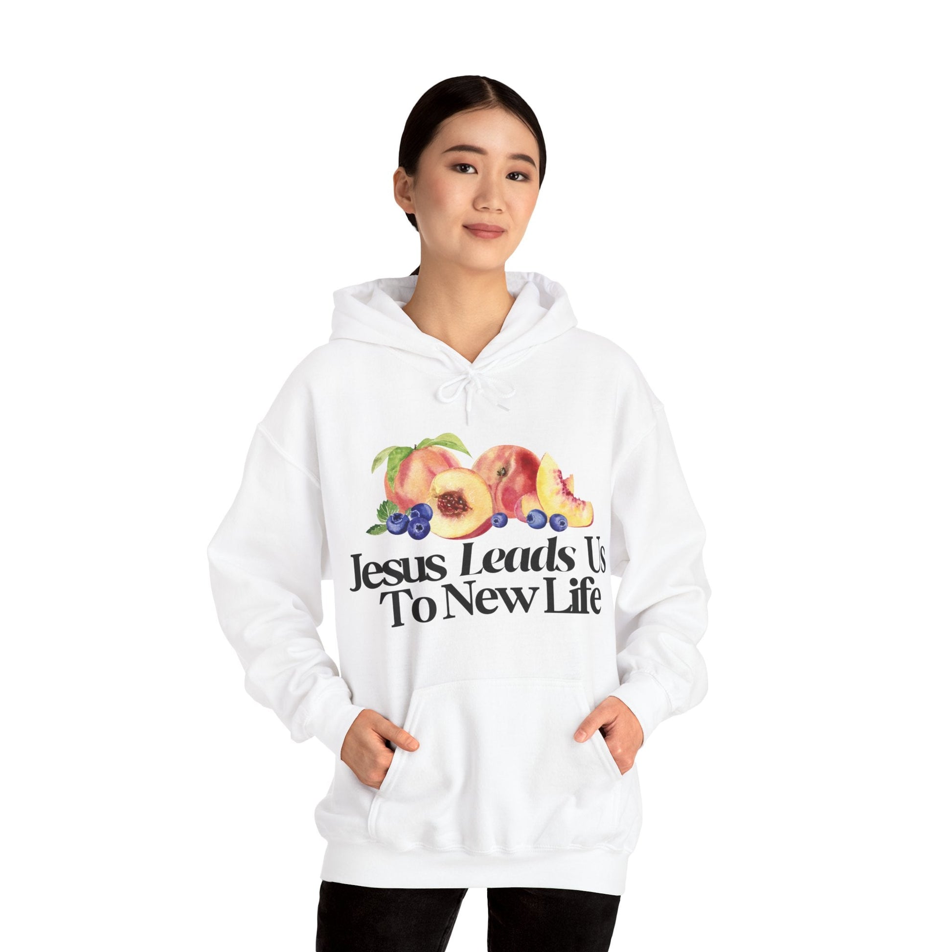 JESUS LEADS US TO NEW LIFE Unisex Heavy Blend Hoodie - Faith, Can Apparel