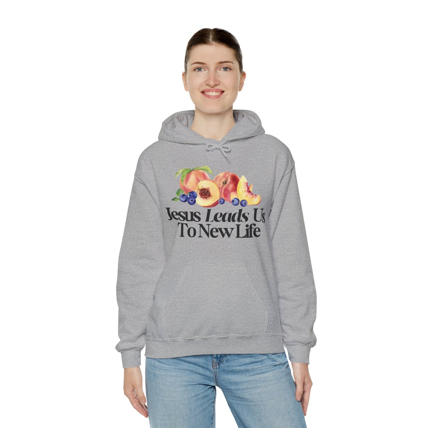 JESUS LEADS US TO NEW LIFE Unisex Heavy Blend Hoodie - Faith, Can Apparel