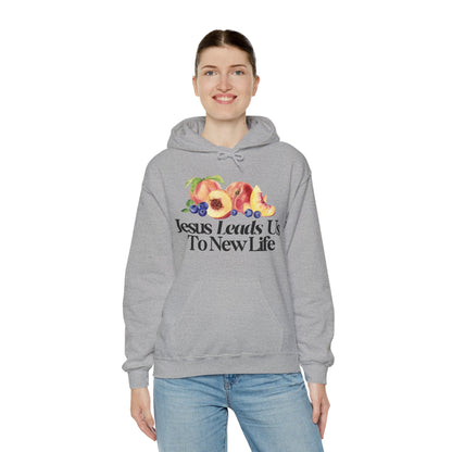 JESUS LEADS US TO NEW LIFE Unisex Heavy Blend Hoodie - Faith, Can Apparel