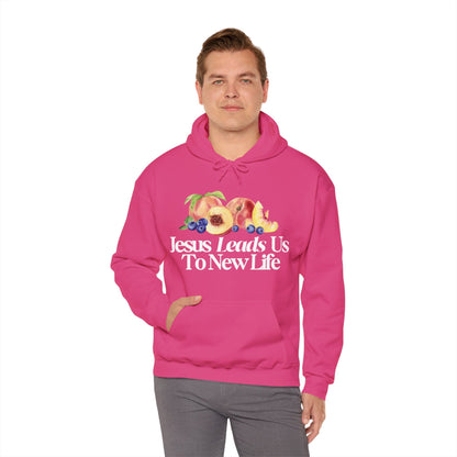 JESUS LEADS US TO NEW LIFE Unisex Heavy Blend Hoodie - Faith, Can Apparel