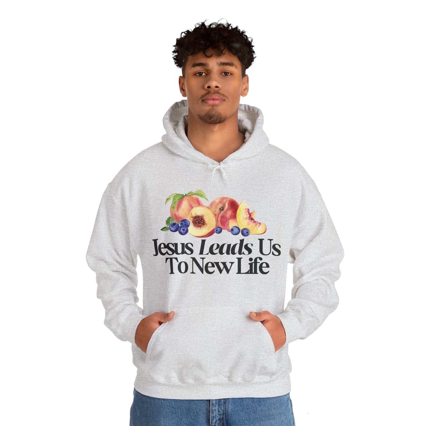 JESUS LEADS US TO NEW LIFE Unisex Heavy Blend Hoodie - Faith, Can Apparel