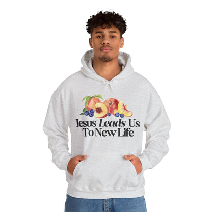 JESUS LEADS US TO NEW LIFE Unisex Heavy Blend Hoodie - Faith, Can Apparel