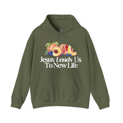 JESUS LEADS US TO NEW LIFE Unisex Heavy Blend Hoodie - Faith, Can Apparel