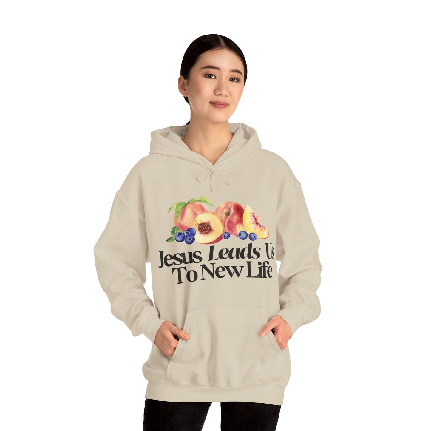 JESUS LEADS US TO NEW LIFE Unisex Heavy Blend Hoodie - Faith, Can Apparel