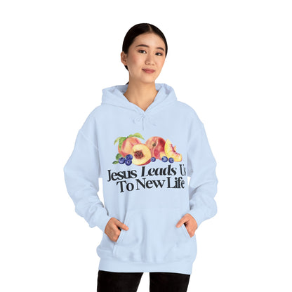 JESUS LEADS US TO NEW LIFE Unisex Heavy Blend Hoodie - Faith, Can Apparel