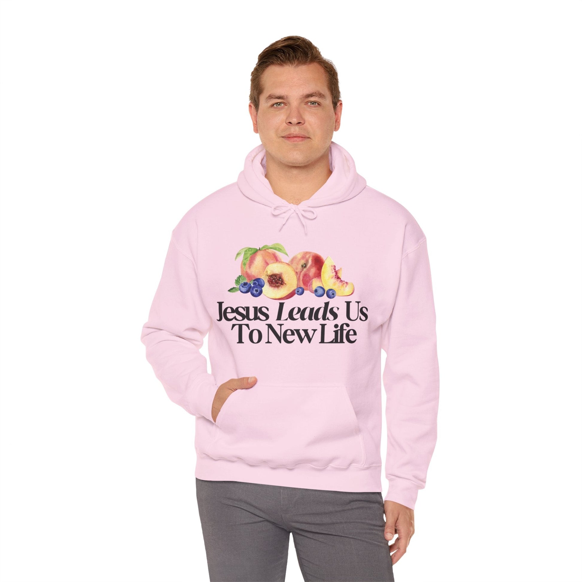 JESUS LEADS US TO NEW LIFE Unisex Heavy Blend Hoodie - Faith, Can Apparel