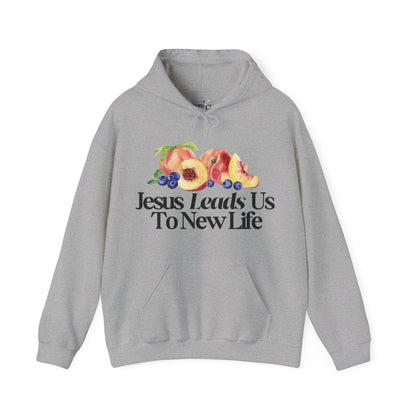 JESUS LEADS US TO NEW LIFE Unisex Heavy Blend Hoodie - Faith, Can Apparel