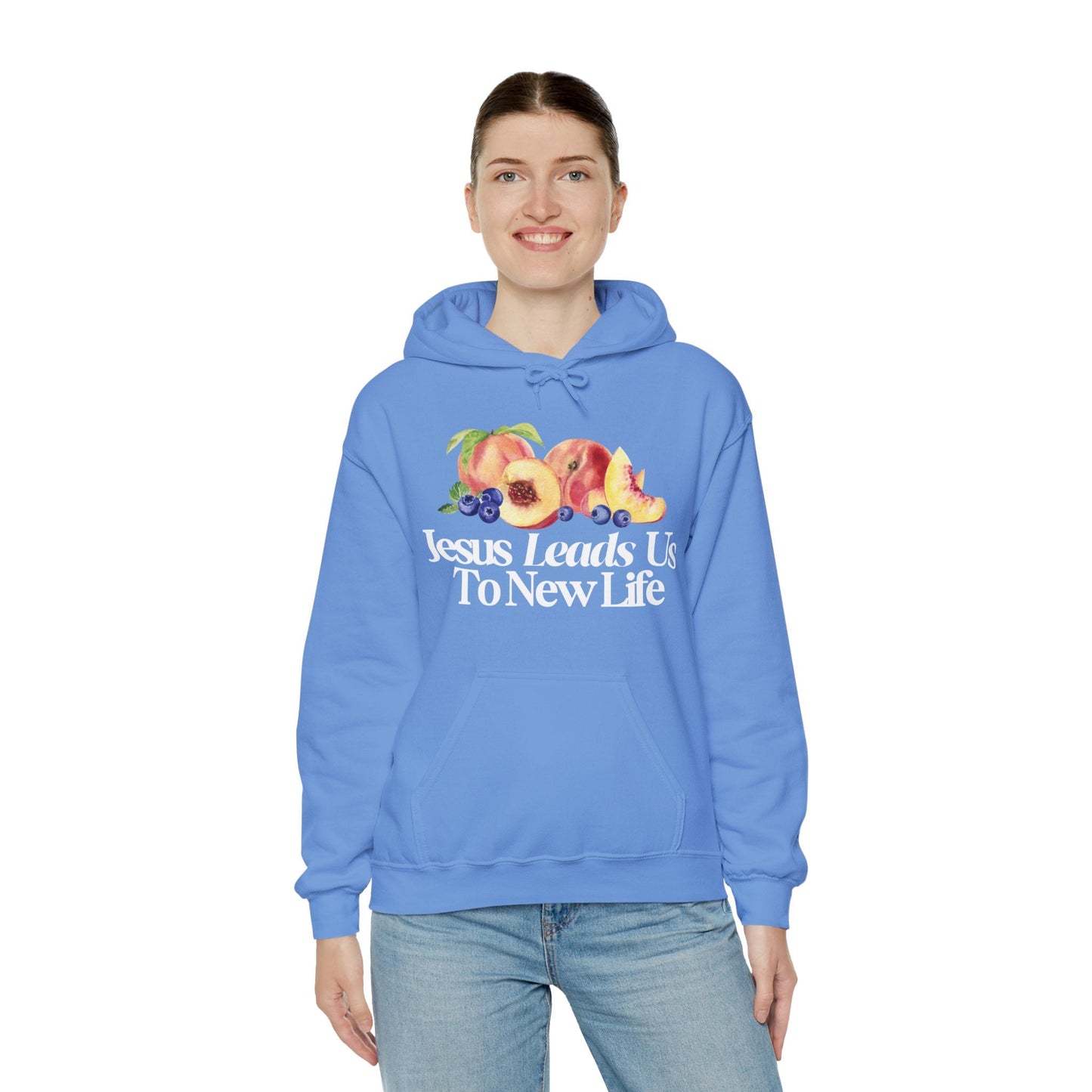 JESUS LEADS US TO NEW LIFE Unisex Heavy Blend Hoodie - Faith, Can Apparel