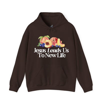 JESUS LEADS US TO NEW LIFE Unisex Heavy Blend Hoodie - Faith, Can Apparel