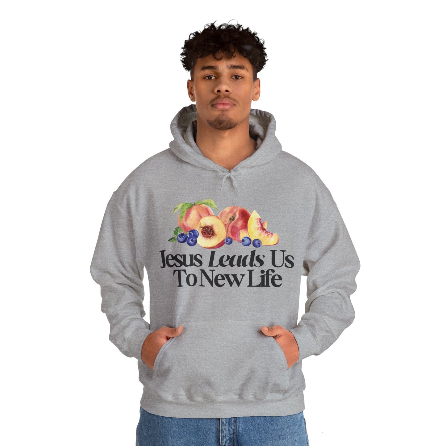 JESUS LEADS US TO NEW LIFE Unisex Heavy Blend Hoodie - Faith, Can Apparel