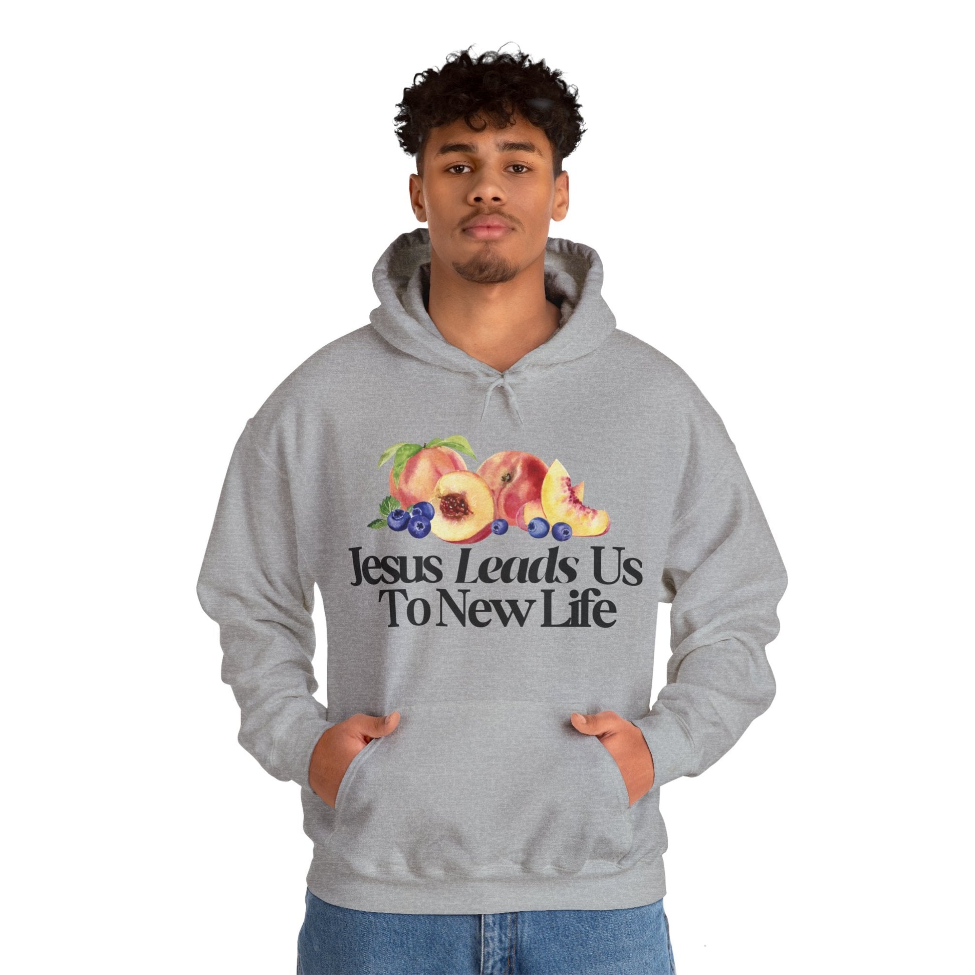 JESUS LEADS US TO NEW LIFE Unisex Heavy Blend Hoodie - Faith, Can Apparel