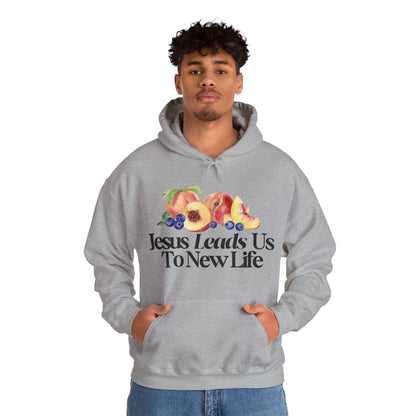 JESUS LEADS US TO NEW LIFE Unisex Heavy Blend Hoodie - Faith, Can Apparel