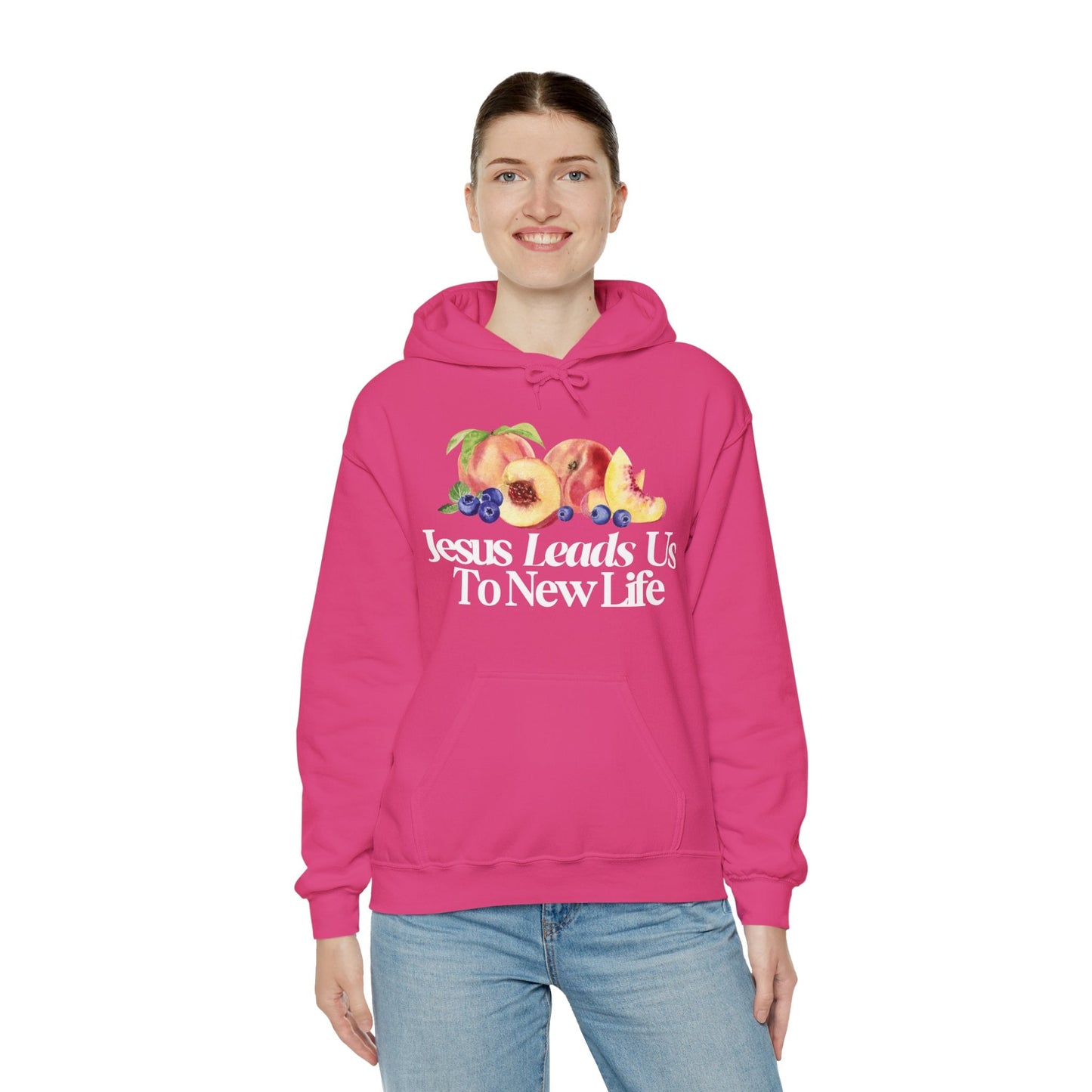 JESUS LEADS US TO NEW LIFE Unisex Heavy Blend Hoodie - Faith, Can Apparel