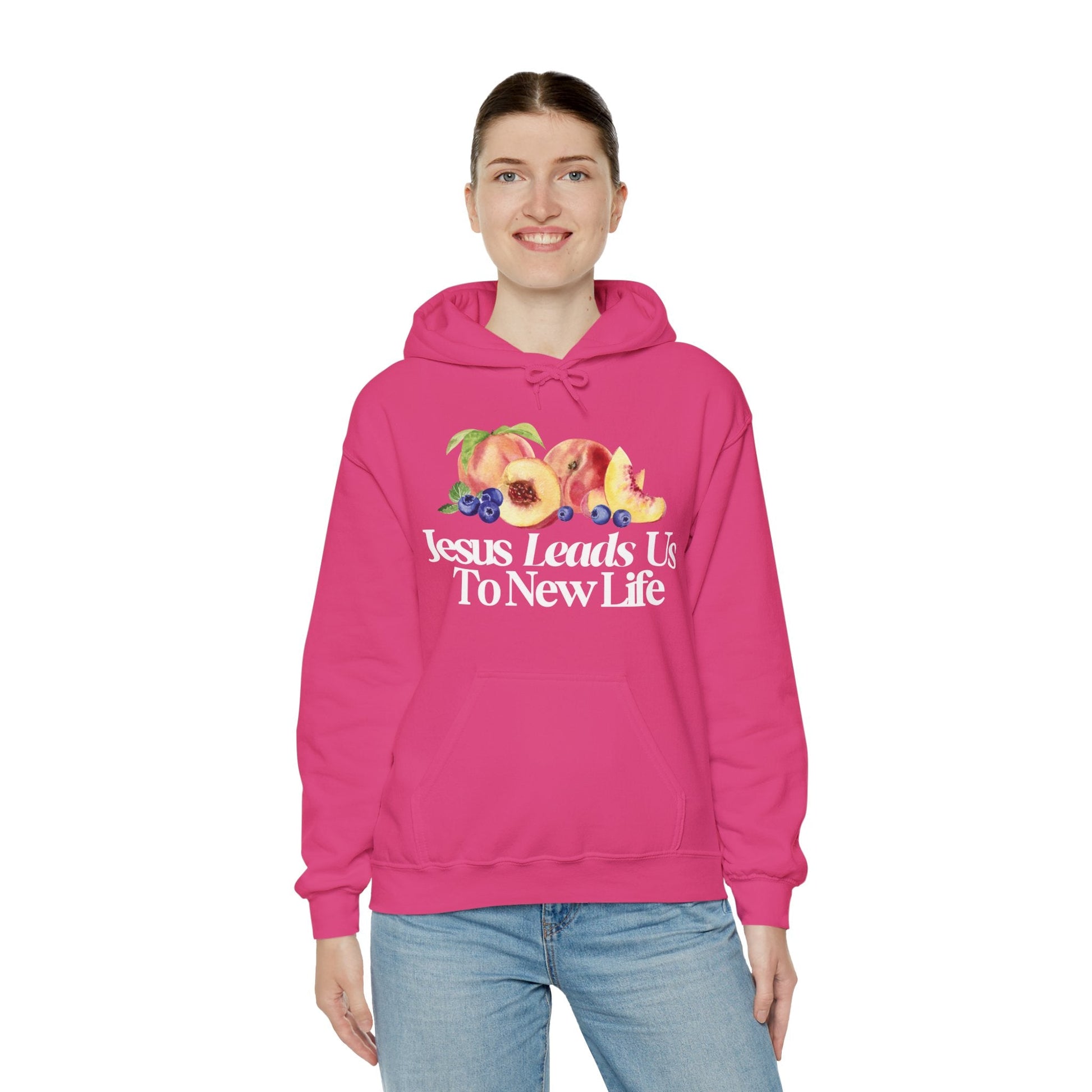 JESUS LEADS US TO NEW LIFE Unisex Heavy Blend Hoodie - Faith, Can Apparel