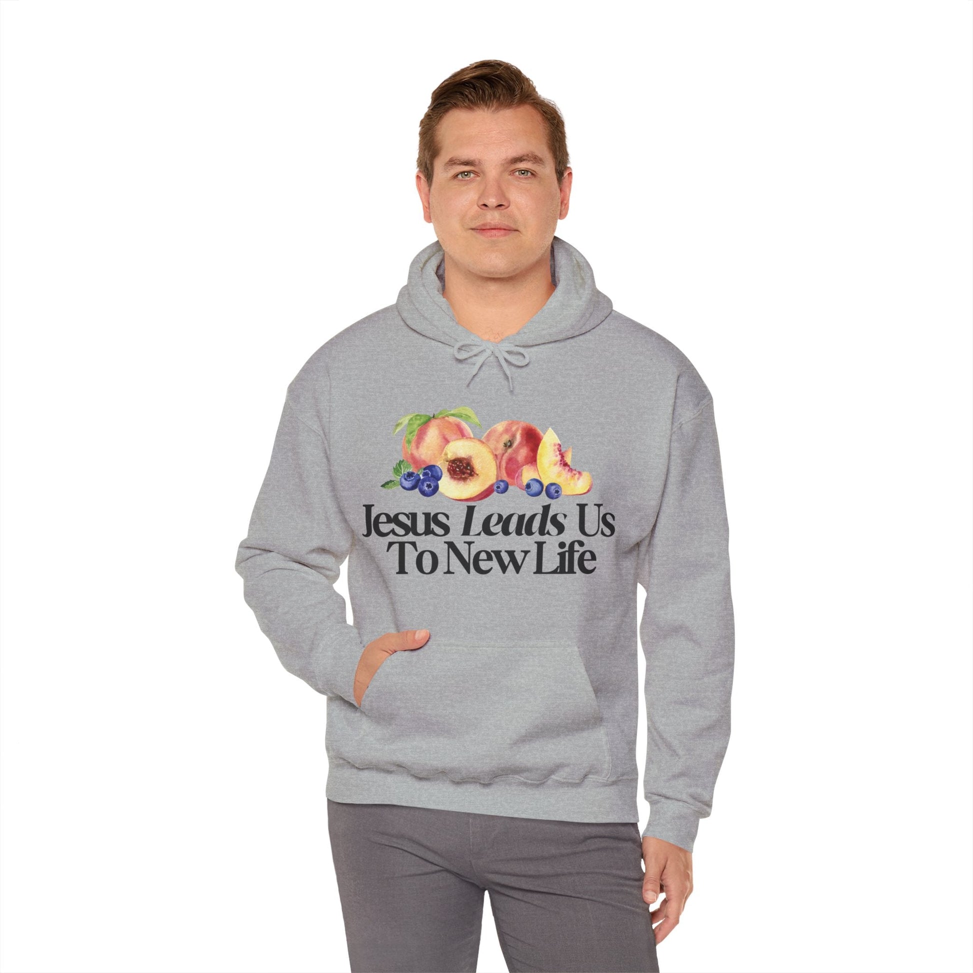JESUS LEADS US TO NEW LIFE Unisex Heavy Blend Hoodie - Faith, Can Apparel