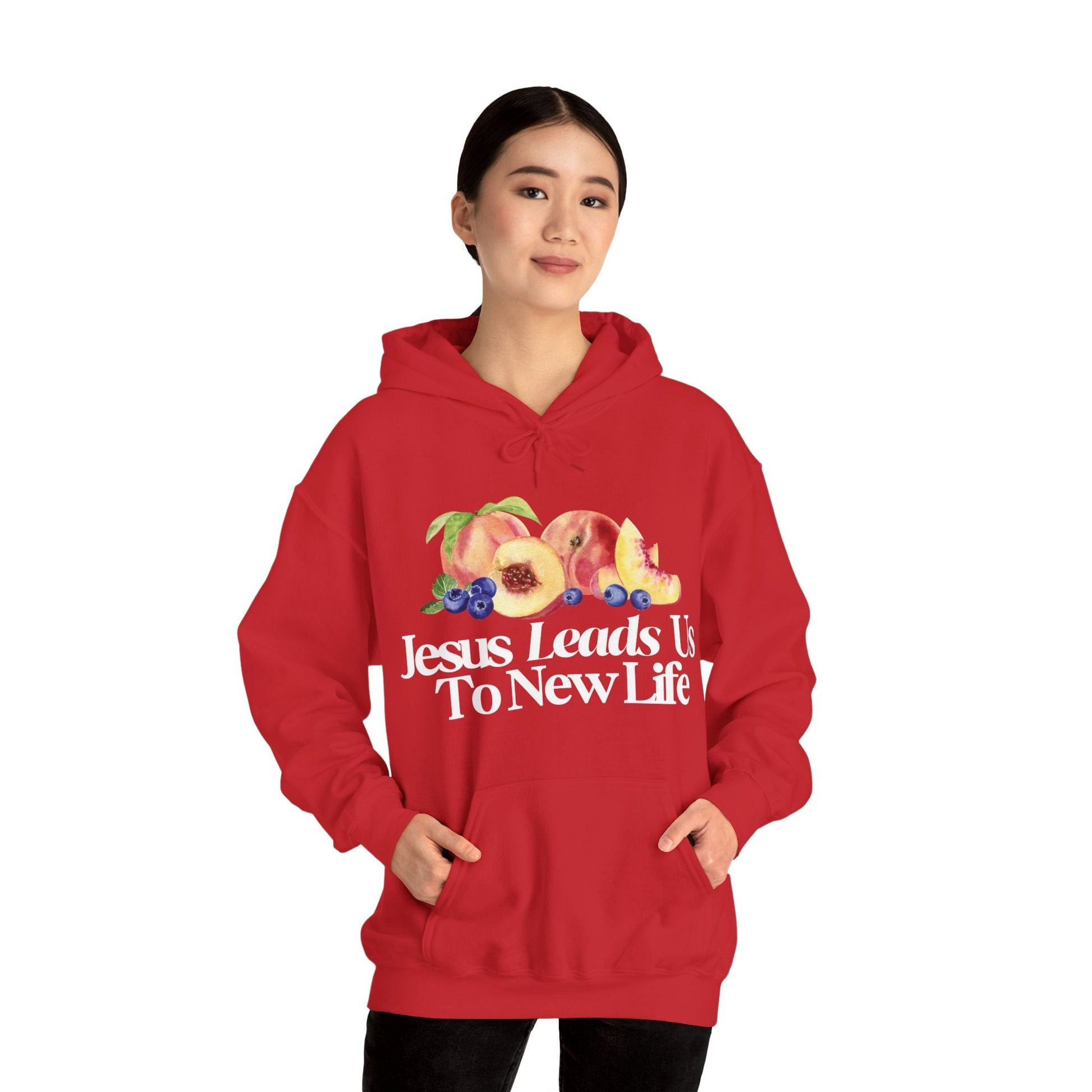 JESUS LEADS US TO NEW LIFE Unisex Heavy Blend Hoodie - Faith, Can Apparel
