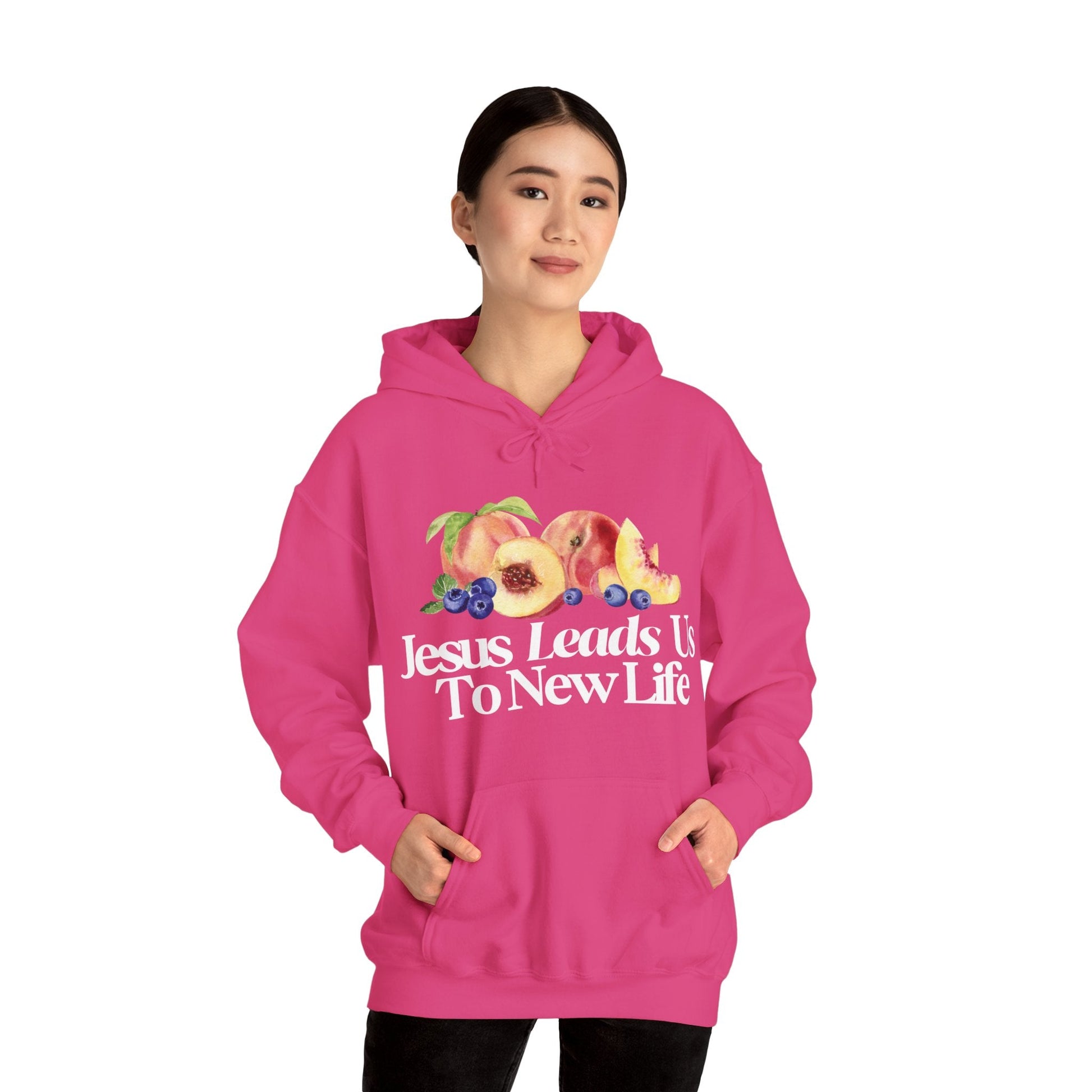 JESUS LEADS US TO NEW LIFE Unisex Heavy Blend Hoodie - Faith, Can Apparel