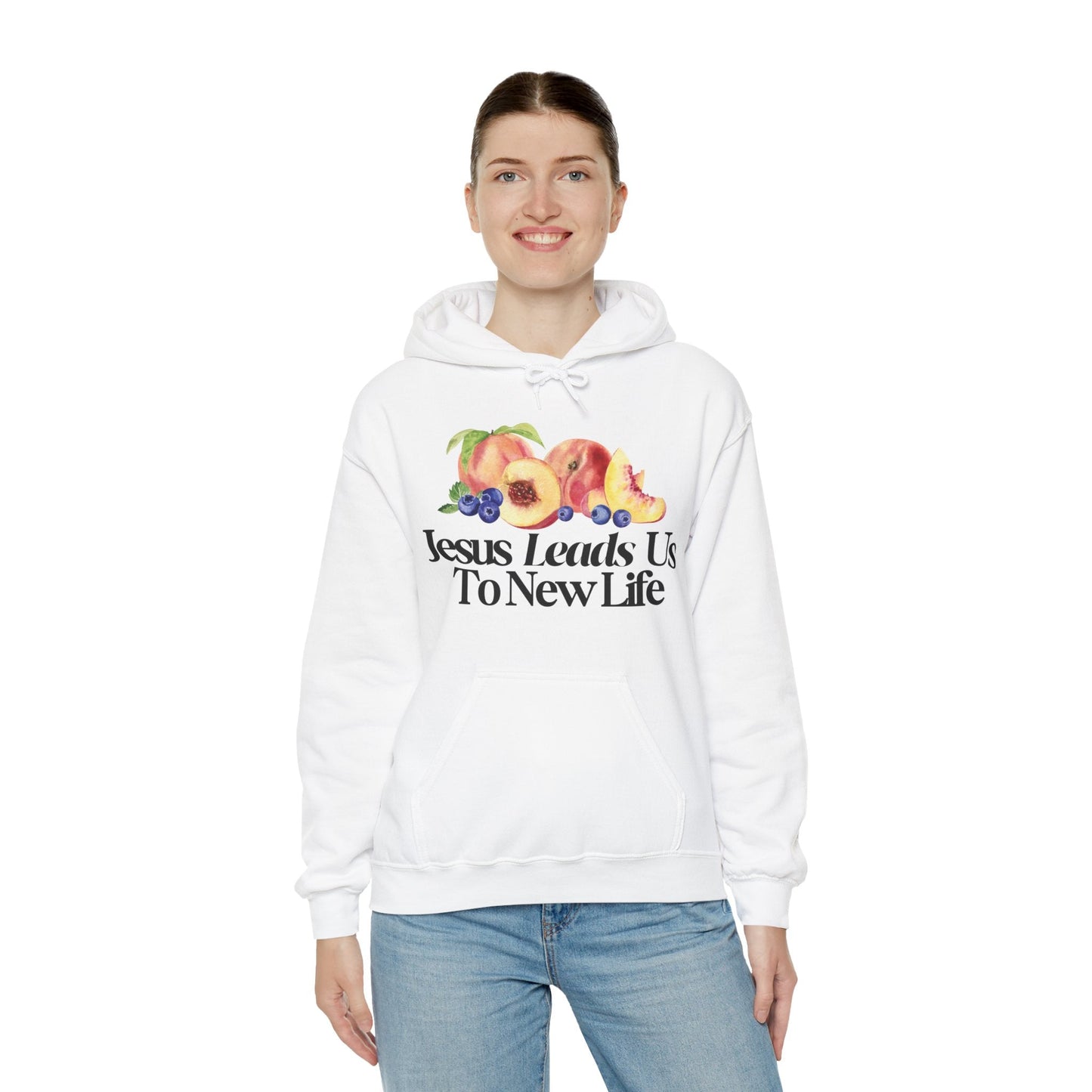 JESUS LEADS US TO NEW LIFE Unisex Heavy Blend Hoodie - Faith, Can Apparel