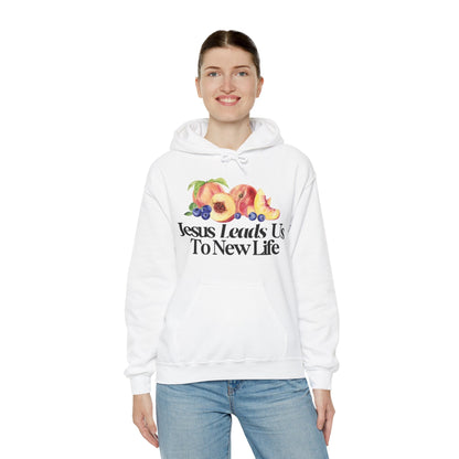 JESUS LEADS US TO NEW LIFE Unisex Heavy Blend Hoodie - Faith, Can Apparel