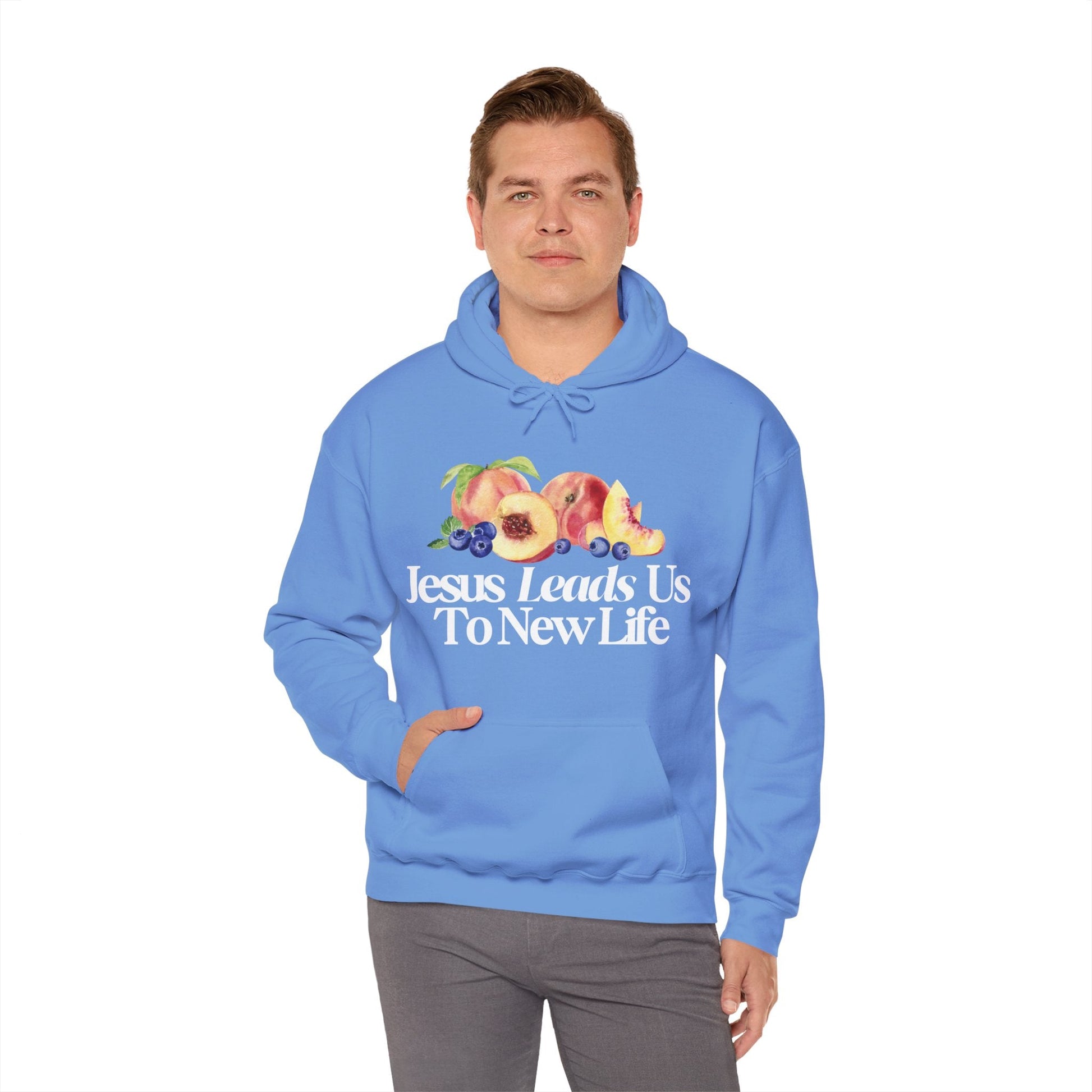 JESUS LEADS US TO NEW LIFE Unisex Heavy Blend Hoodie - Faith, Can Apparel