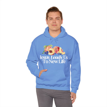 JESUS LEADS US TO NEW LIFE Unisex Heavy Blend Hoodie - Faith, Can Apparel
